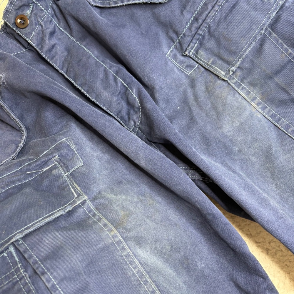 VIntage Polo Ralph Lauren 67 mens blue cargo surplus military heavy shorts 36 - Picture 2 of 8